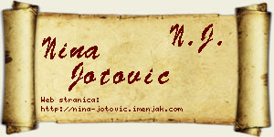Nina Jotović vizit kartica